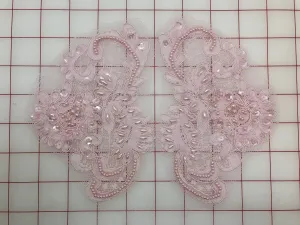 Applique - Beaded and Sequined Lace Motif Pairs #2 4 Colors! Close-Out