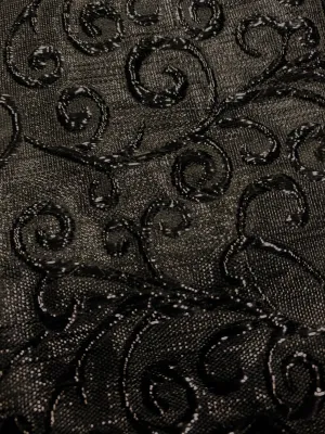 Brocade - 59-inches Wide Black Swirl