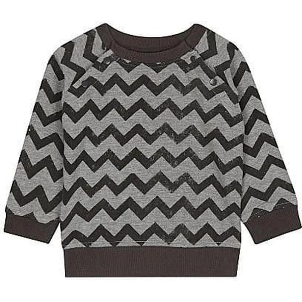 Charcoal Grey Zig Zag Sweat Top and Pants