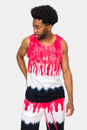 Colorblock Tie Dye Cotton Tank Top