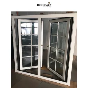 Doorwin 2021Direct Manufacture classical customized in 250 RAL color of powder coating frame double french window