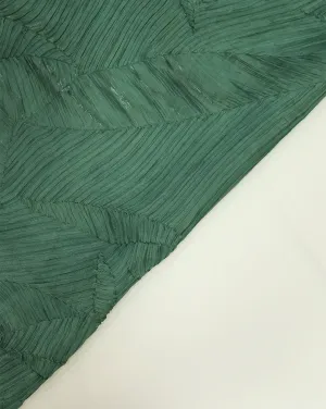 GREEN PLEATED SATIN ORGANZA FABRIC