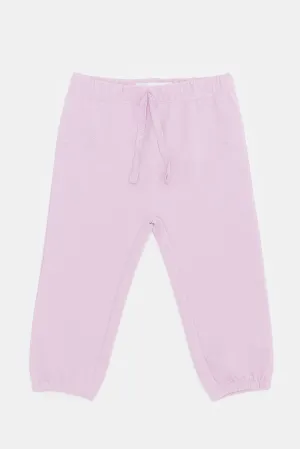 Infant Girls Pink Plain Active Pants