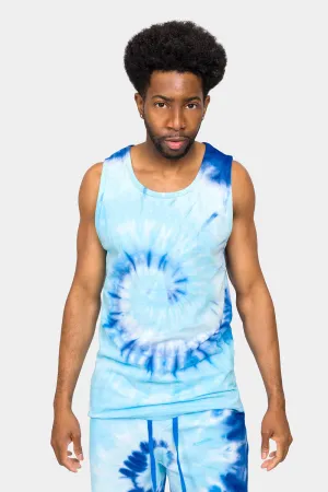 Pastel Contrast Swirl Tie Dye Cotton Tank Top