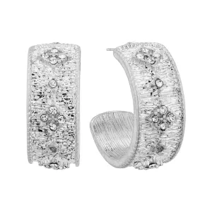 Rhinestone Textured Hoops