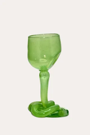 Thaw - Recycled Wine Glass in Leaf Green